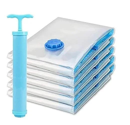5Pcs Vacuum Seal Storage Bags With Pump | Travel Household Space Saver Storage Bag