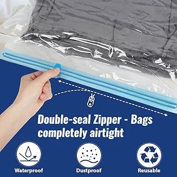 5Pcs Vacuum Seal Storage Bags With Pump | Travel Household Space Saver Storage Bag