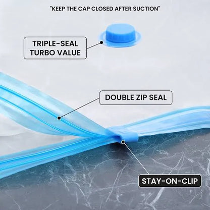 5Pcs Vacuum Seal Storage Bags With Pump | Travel Household Space Saver Storage Bag